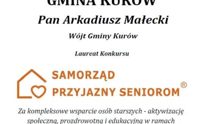 Gmina Kurów została laureatem konkursu „Samorząd Przyjazny Seniorom”